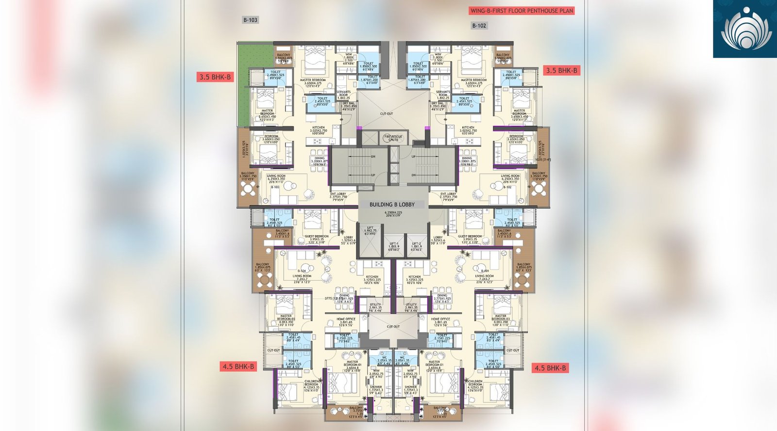 Gang-Platinum-B-Wing-First-Floor-Penthouse-Plan (2008 x 1116 px)